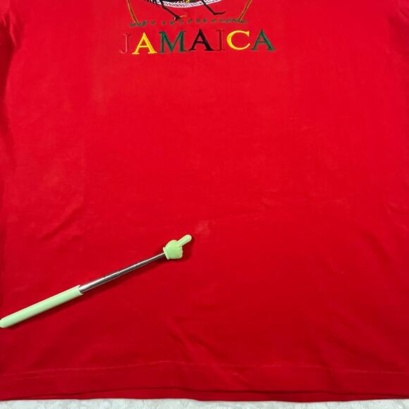 Jamaican Tees “No Problem Mon!” Embroidered Red T-Shirt Men’s Sz L - Picture 6 of 6